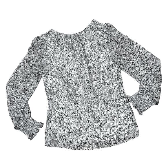 White Polka Dotted Long Sleeve Blouse by Japna - Picture 7 of 7